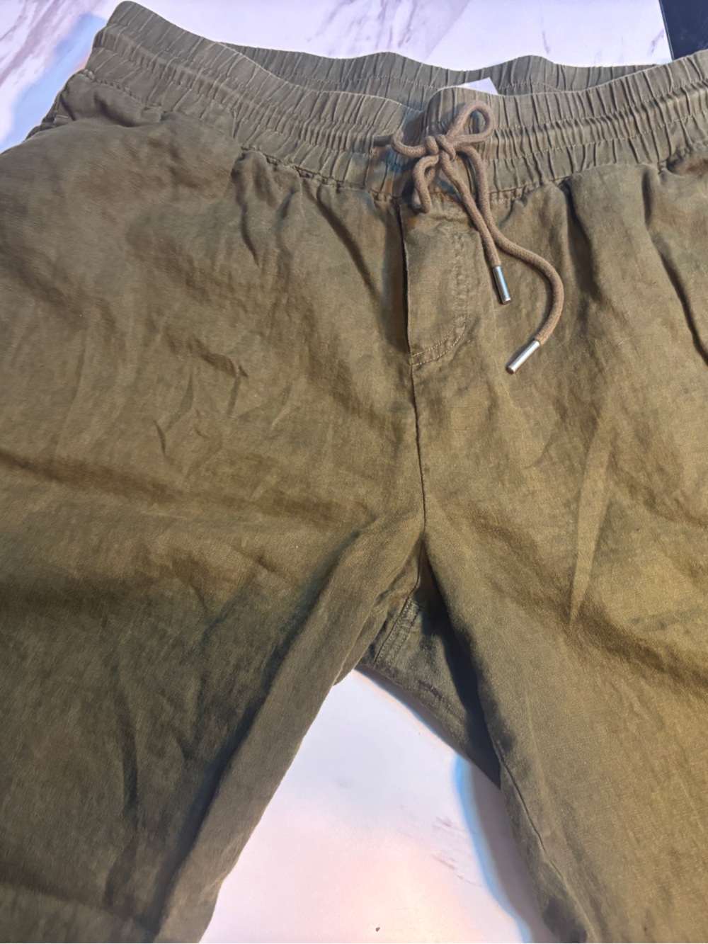 Quince 100% European Linen Wide Leg
Pants Martini Olive- XL - Picture 10 of 13